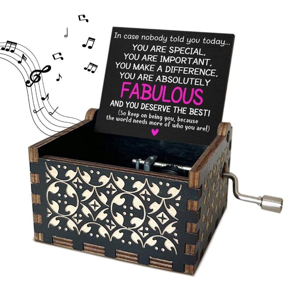 6072 You are Absolutely Fabulous Wooden Music Box with Handle Encouraging